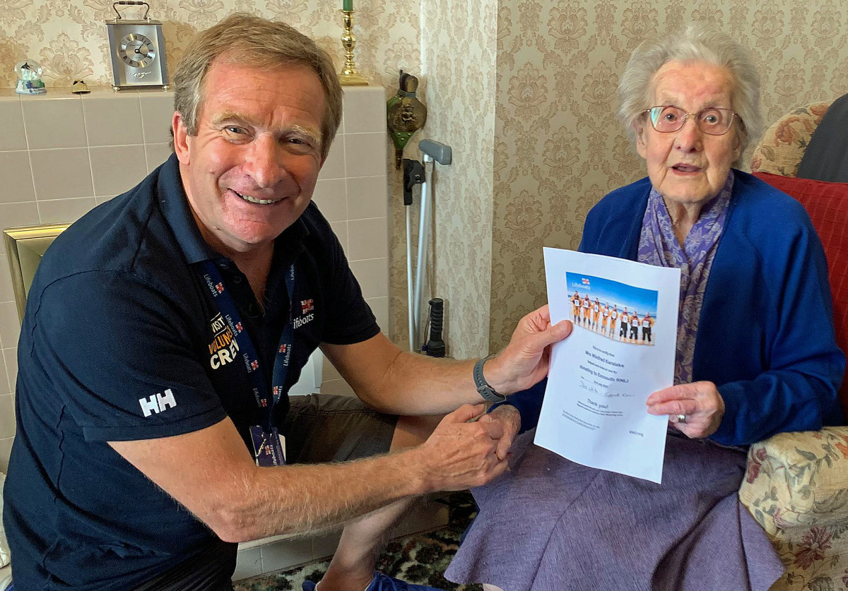 100 year old Winifred donates to Exmouth RNLI